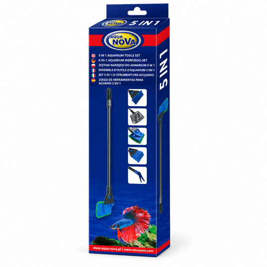 AQUANOVA - grattoir et nettoyeur pour aquarium 5 en 1