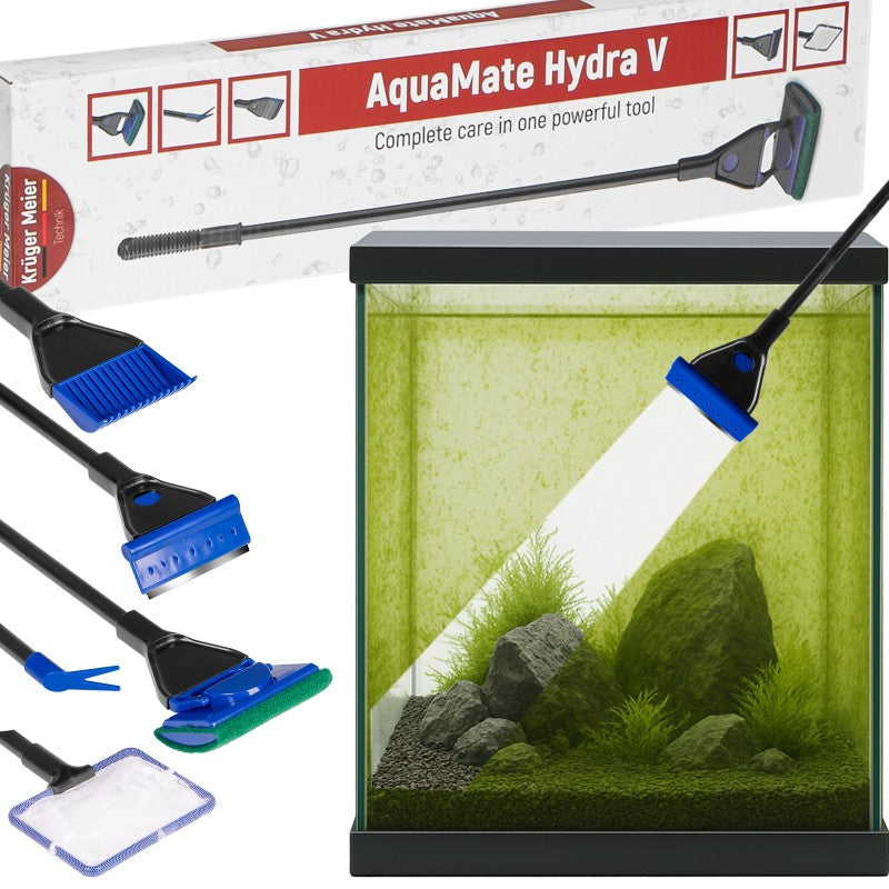 Kruger Meier AquaMate Hydra V - grattoir et nettoyeur pour aquarium 5 en 1